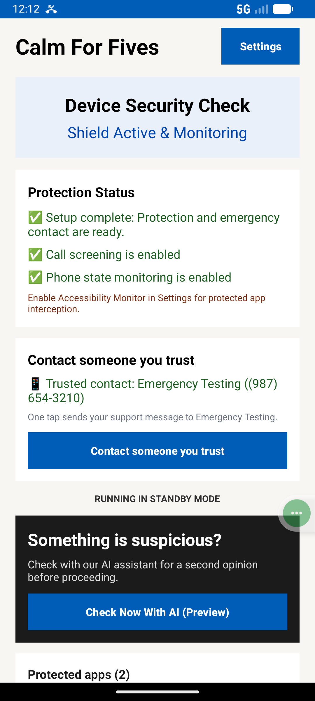 App protection dashboard